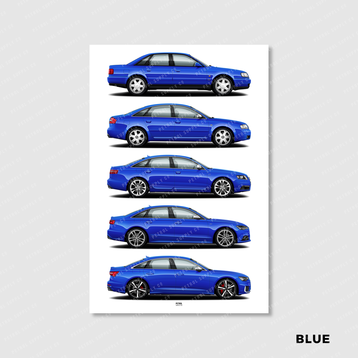Audi S6 Evolution Generations Poster