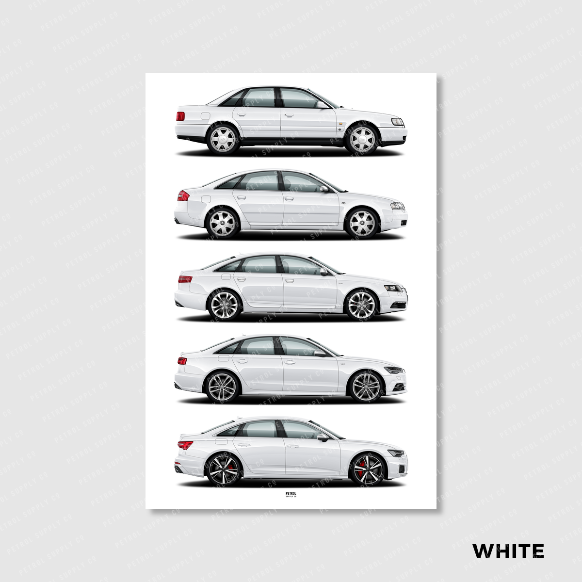 Audi S6 Evolution Generations Poster