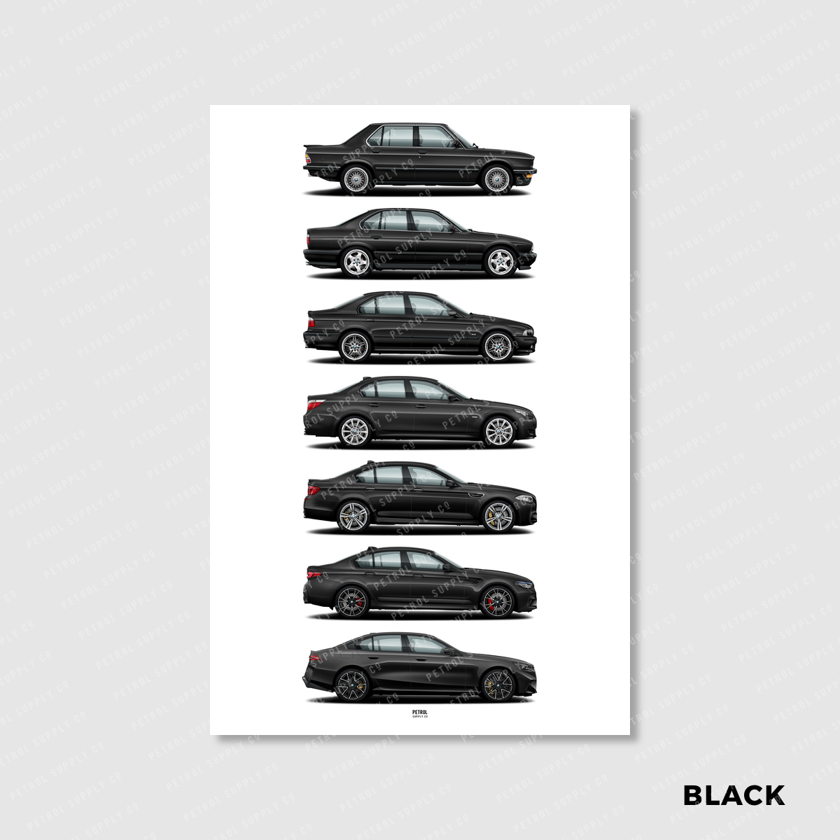 BMW M5 Evolution Generations Poster
