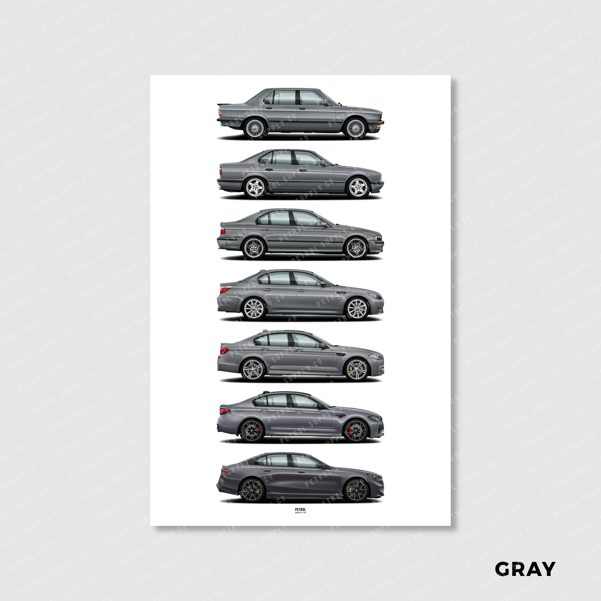 BMW M5 Evolution Generations Poster