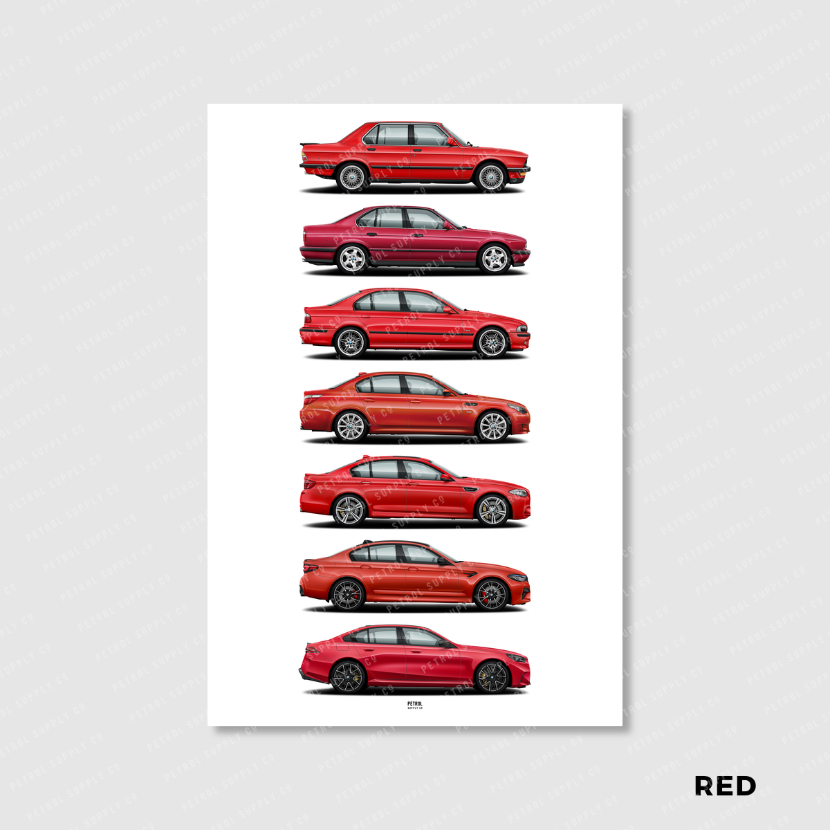 BMW M5 Evolution Generations Poster