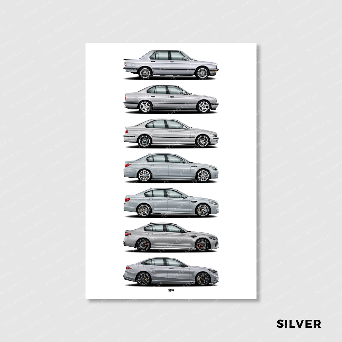 BMW M5 Evolution Generations Poster