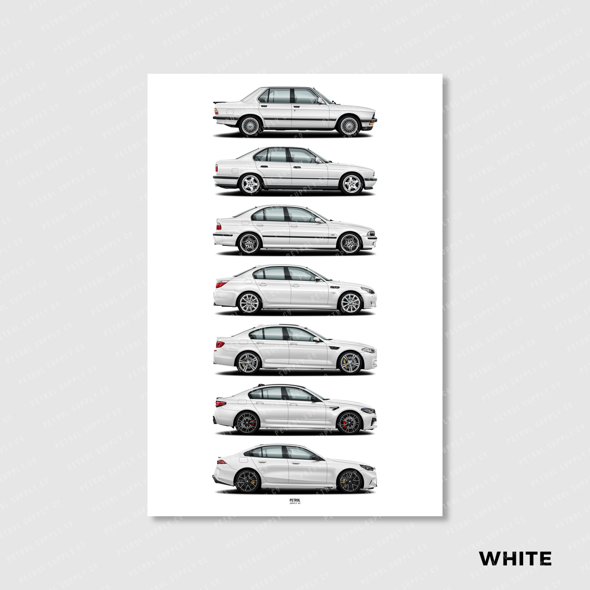 BMW M5 Evolution Generations Poster