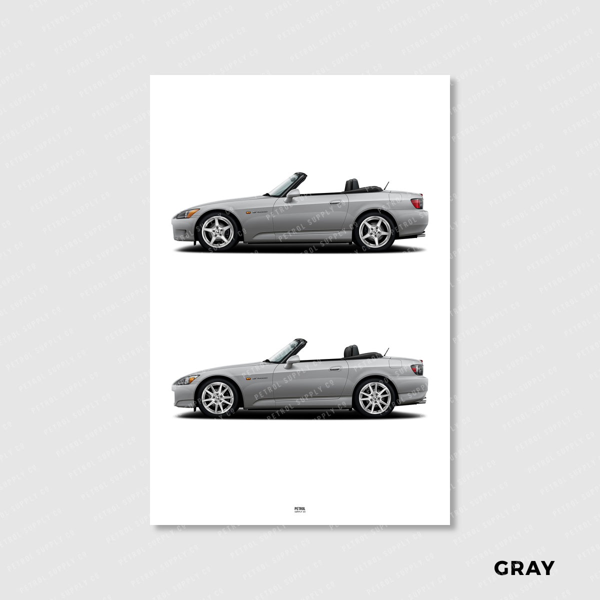 Honda S2000 Poster Evolution Generations - gray