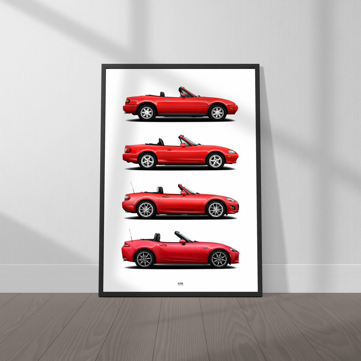 Mazda MX-5 Miata Evolution Generations Poster