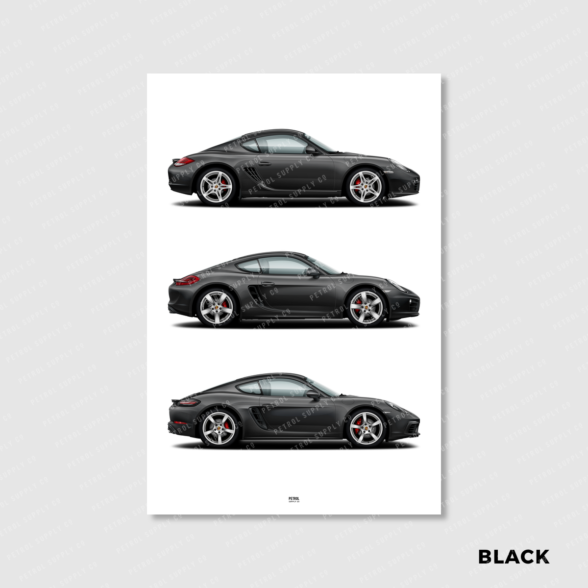 Porsche Cayman Evolution Generations Poster