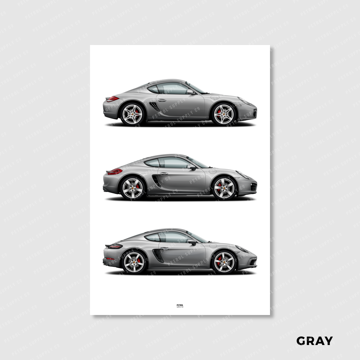 Porsche Cayman Evolution Generations Poster