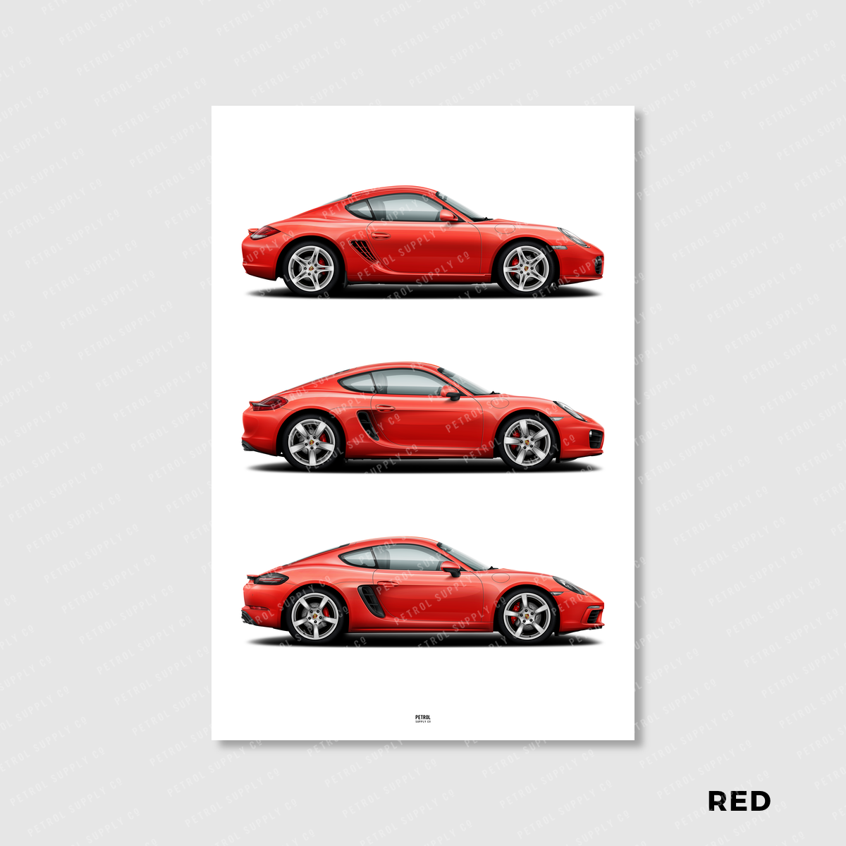 Porsche Cayman Evolution Generations Poster
