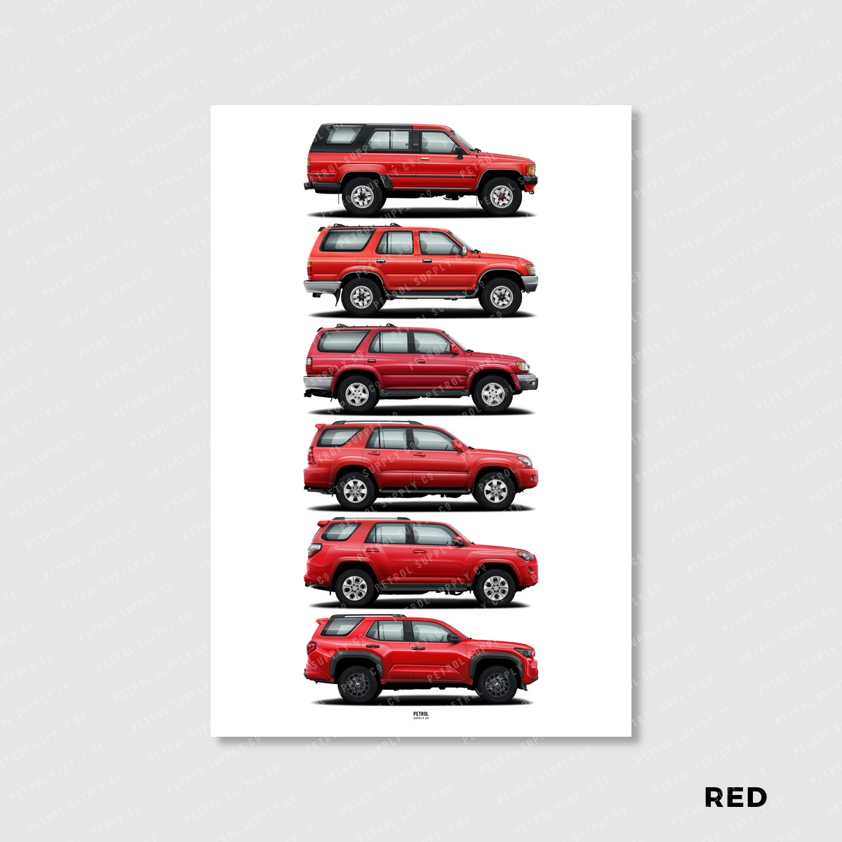 Toyota 4Runner Evolution Generations Poster