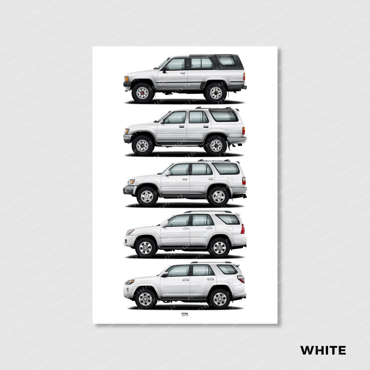 Toyota 4Runner Poster Evolution Generations
