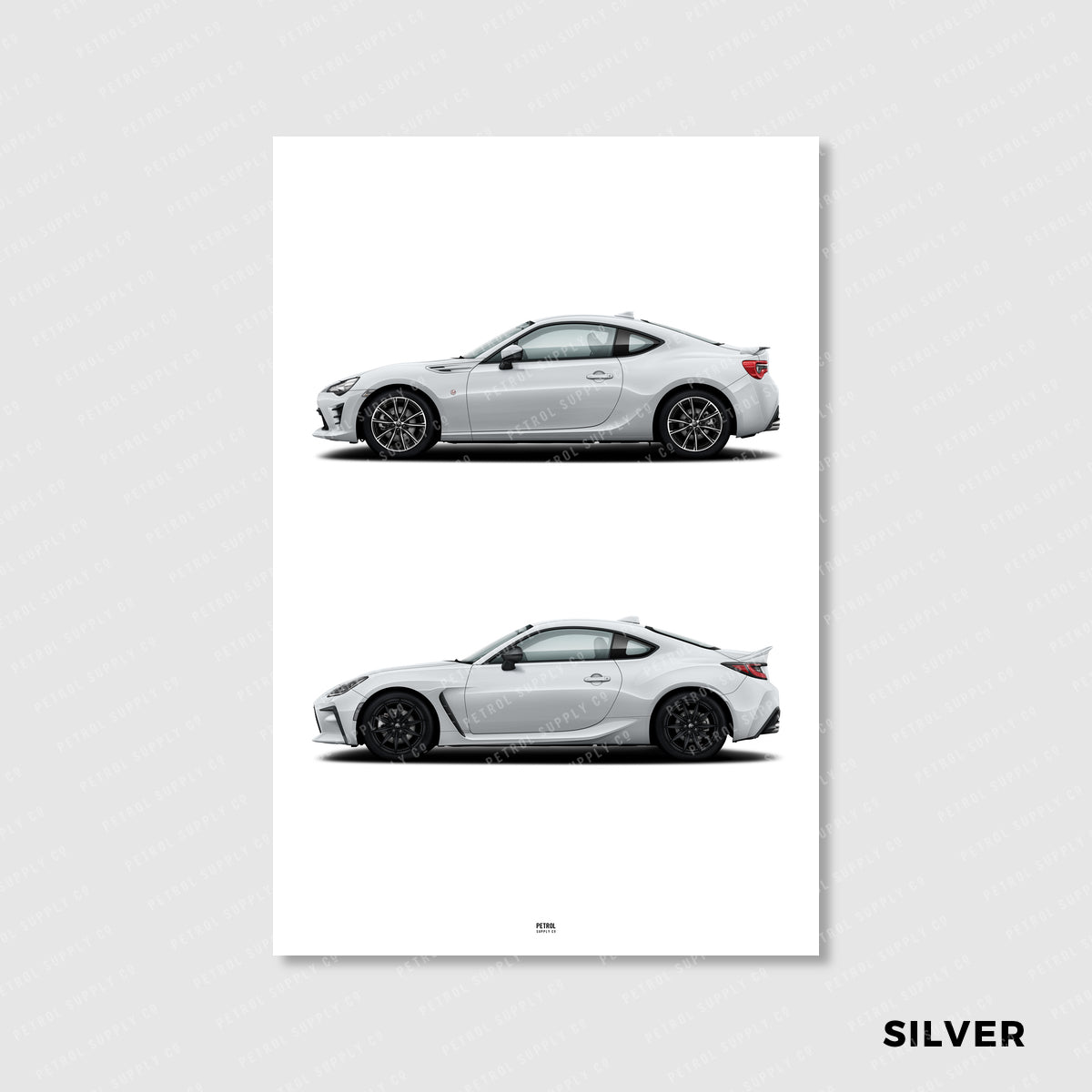 Toyota 86 Poster Evolution Generations - white