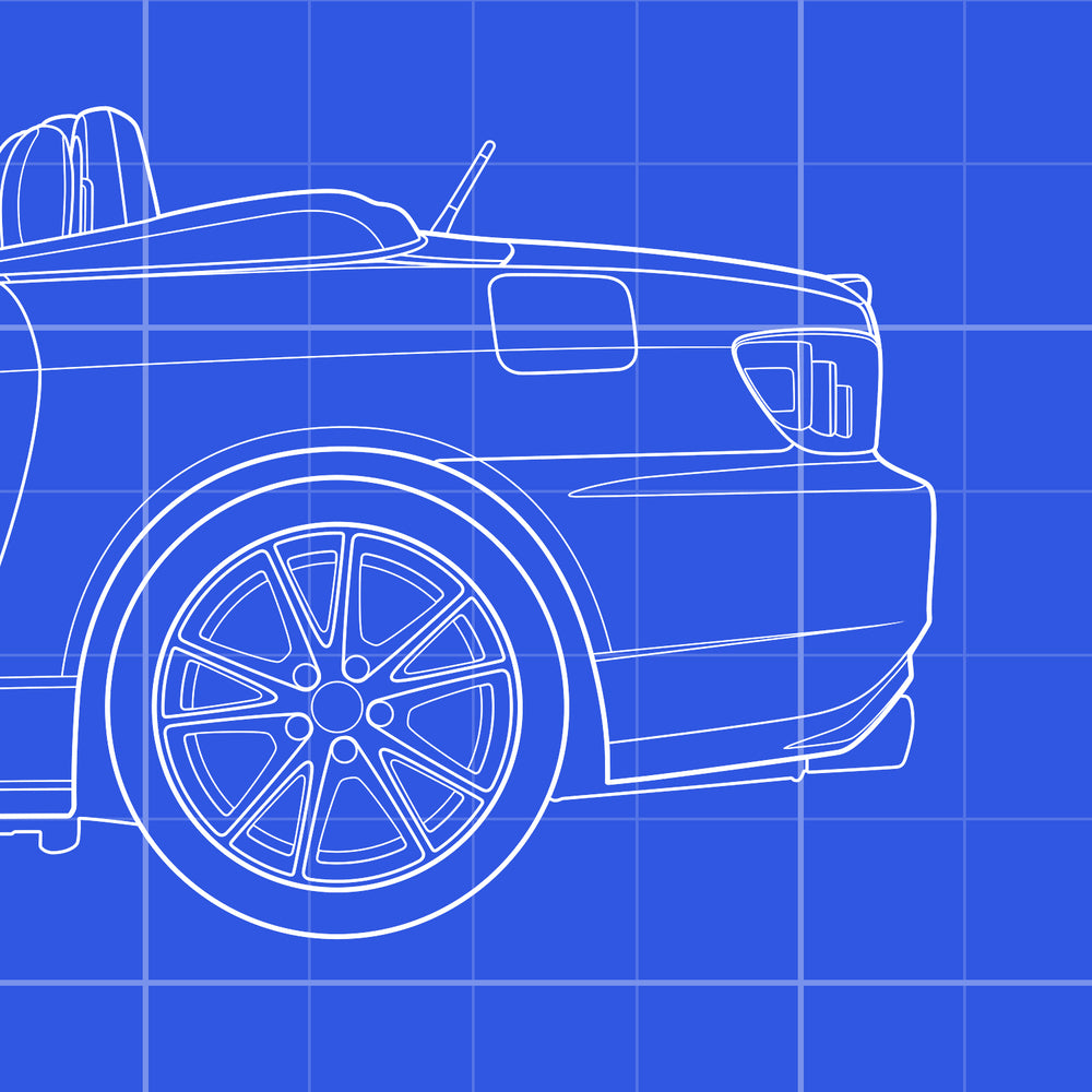 Honda S2000 Evolution Blueprint Poster - AP1 and AP2 Generations Print