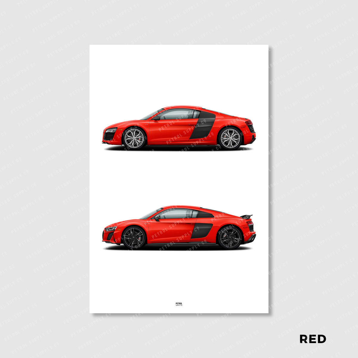 Audi R8 Poster Evolution Generations - red