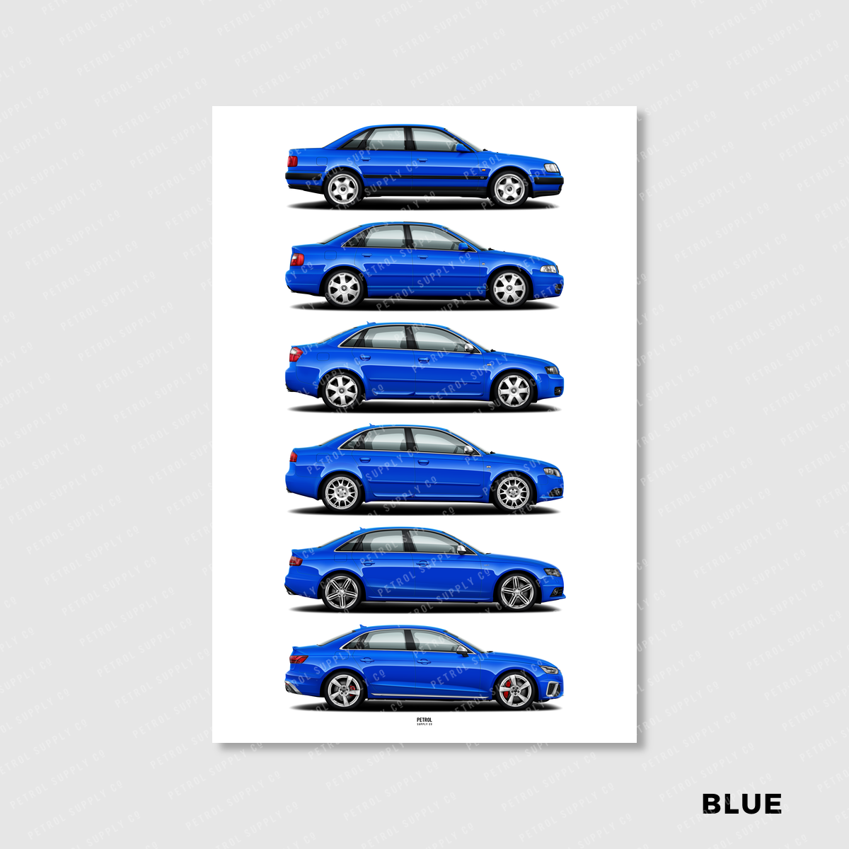 Audi S4 Evolution Generations Poster