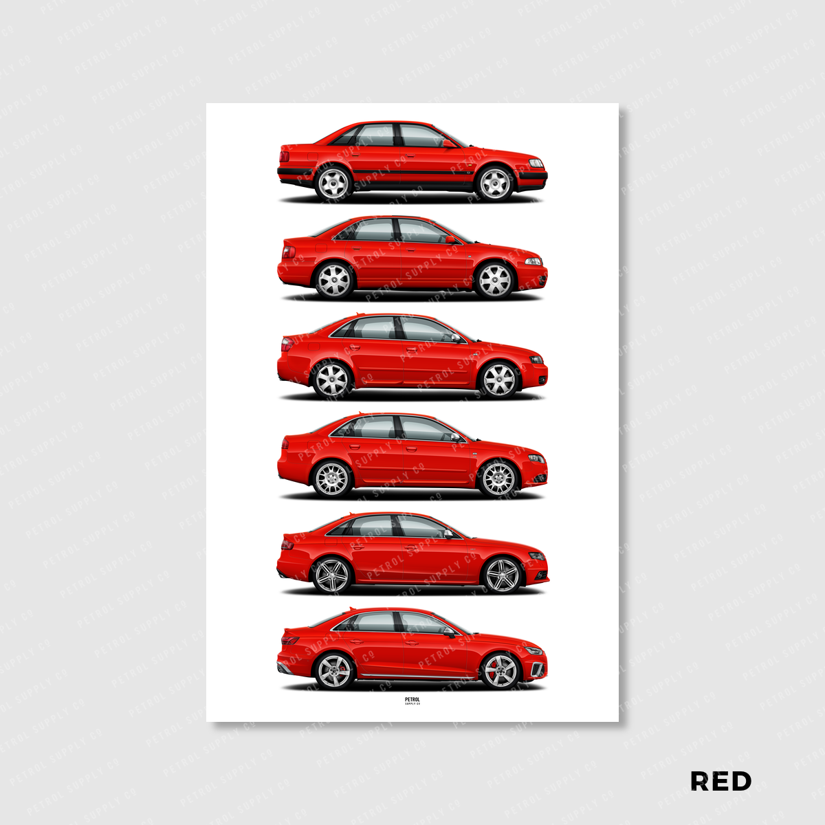 Audi S4 Evolution Generations Poster