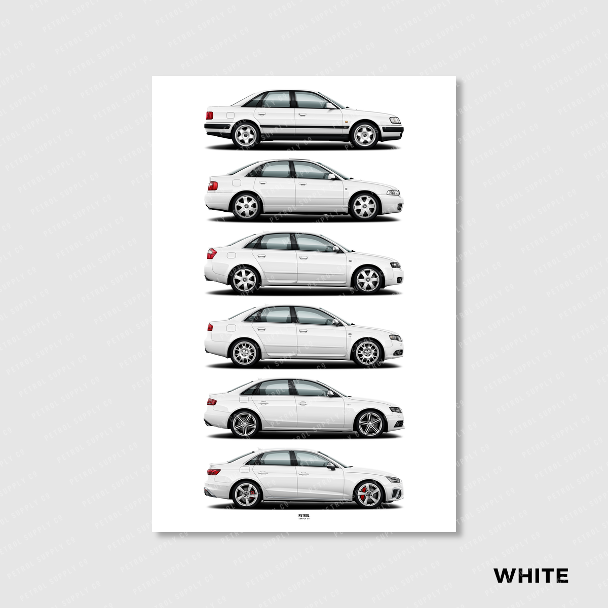 Audi S4 Evolution Generations Poster