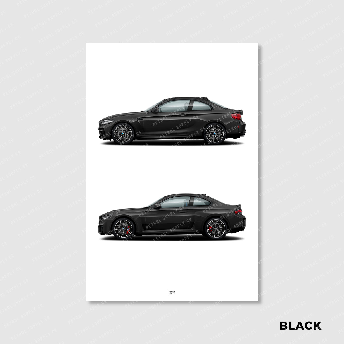 BMW M2 Poster Evolution Generations - black