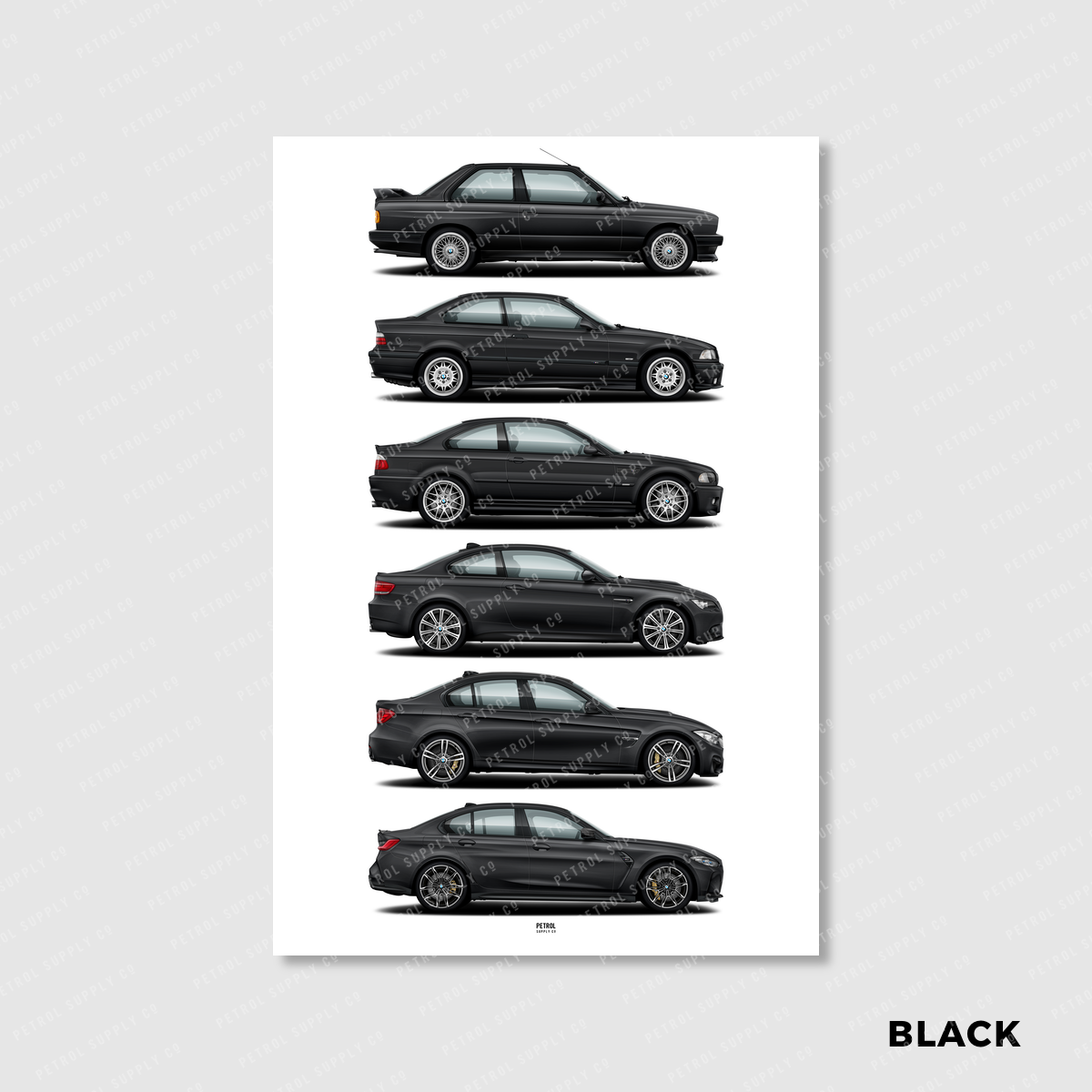 BMW M3 Evolution Generations Poster