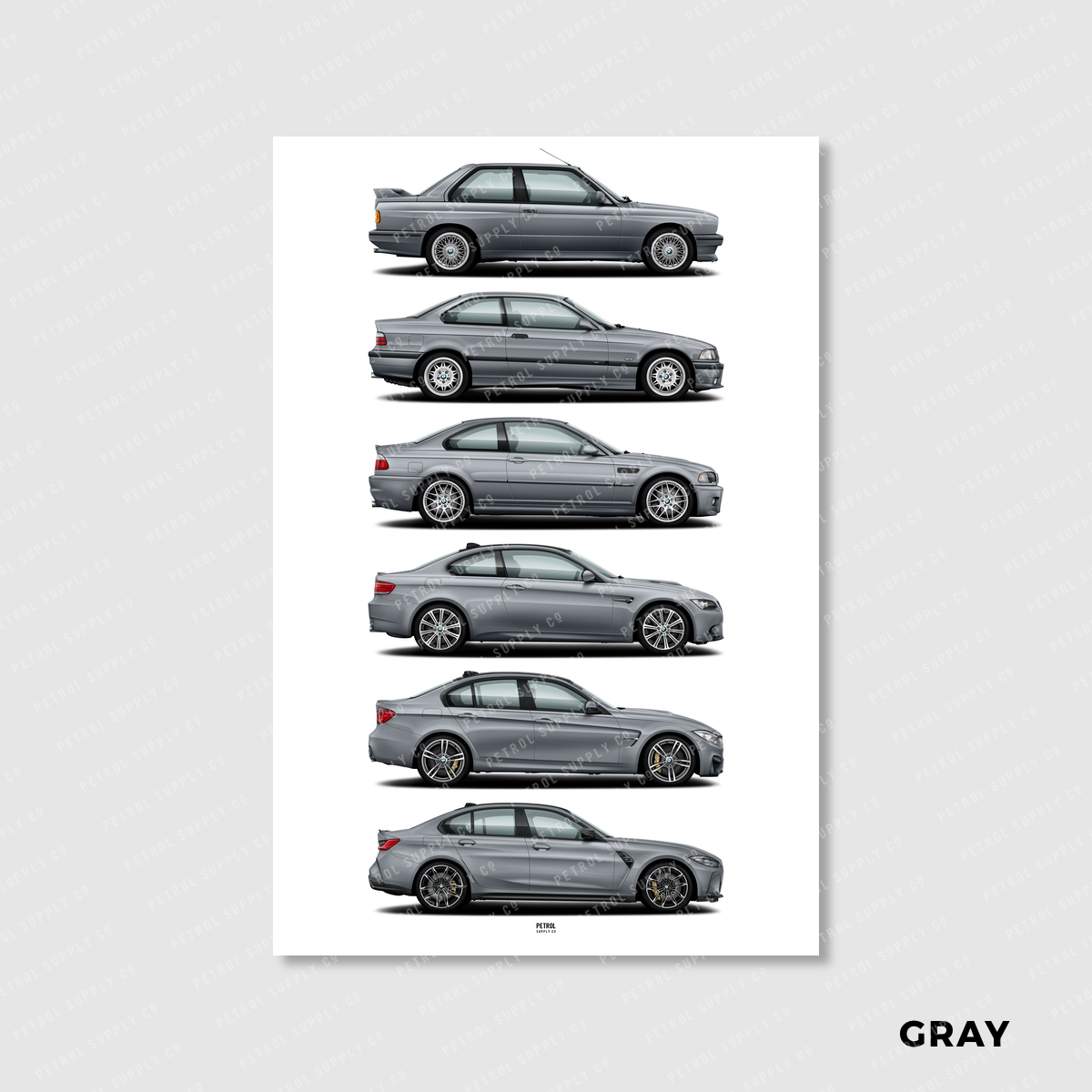 BMW M3 Evolution Generations Poster