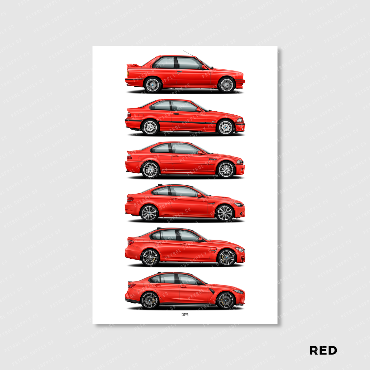 BMW M3 Evolution Generations Poster