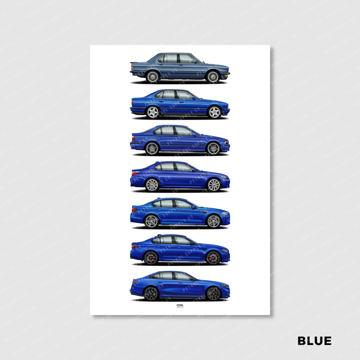 BMW M5 Evolution Generations Poster