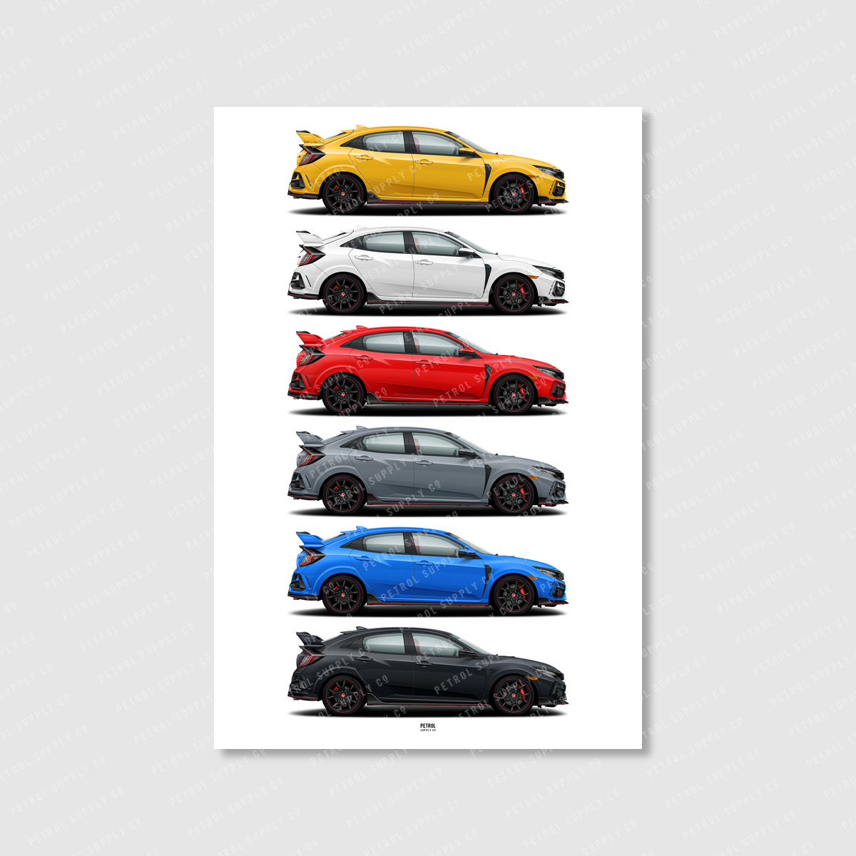 Honda Civic Type R FK8 Colors Poster Petrol Supply Co honda-civic-type-r-fk8-colors-poster-petrol-supply-co
