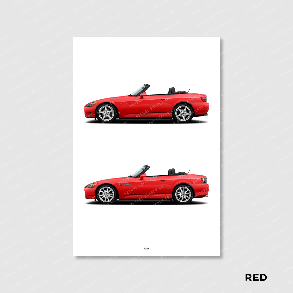 Honda S2000 Poster Evolution Generations - red
