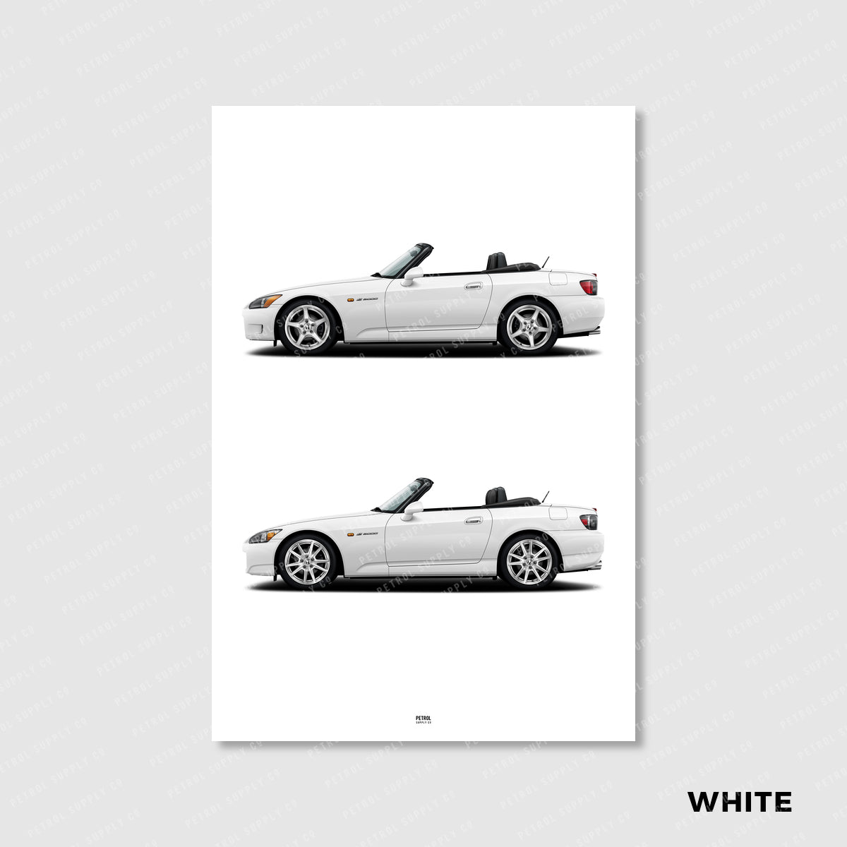 Honda S2000 Poster Evolution Generations - white