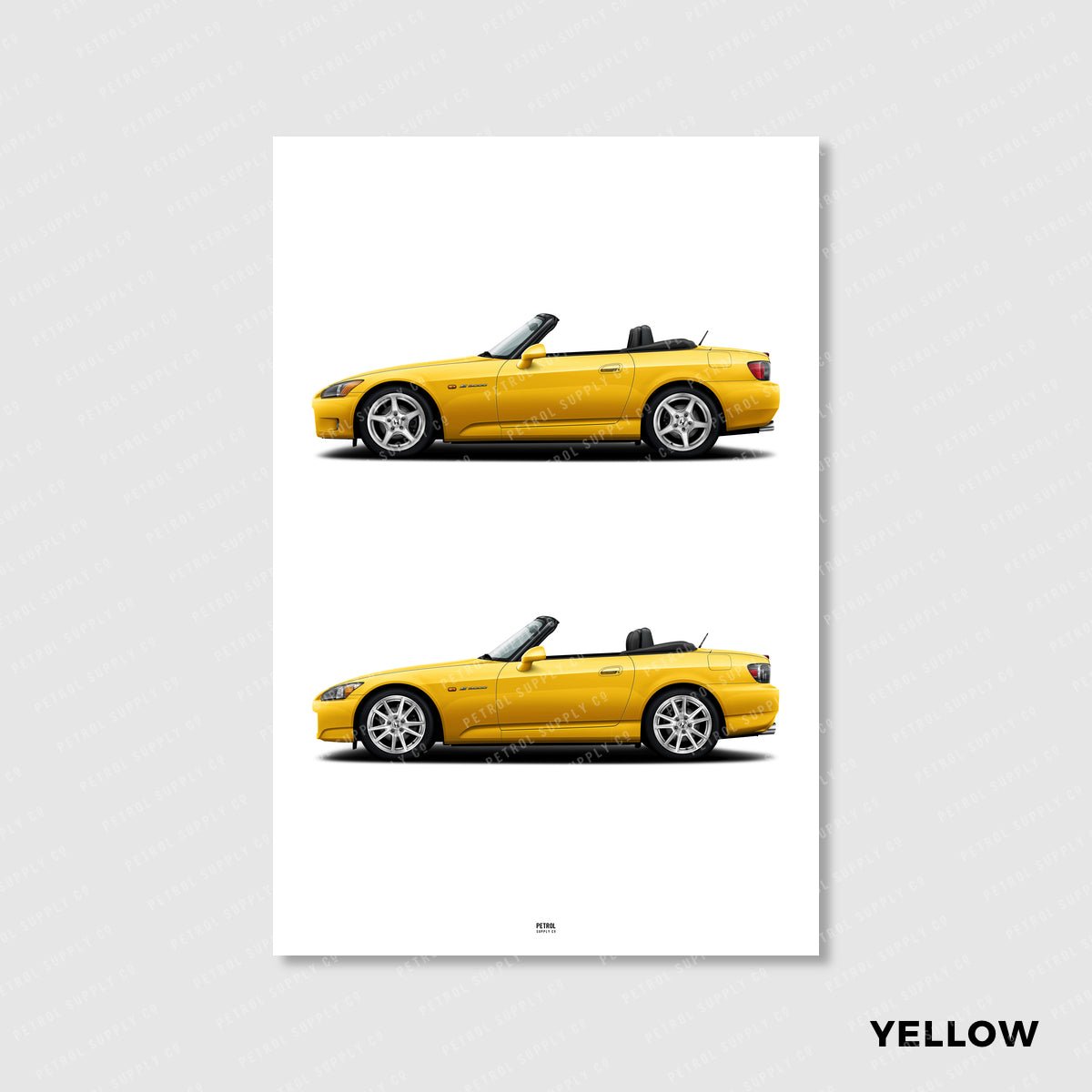Honda S2000 Poster Evolution Generations - yellow