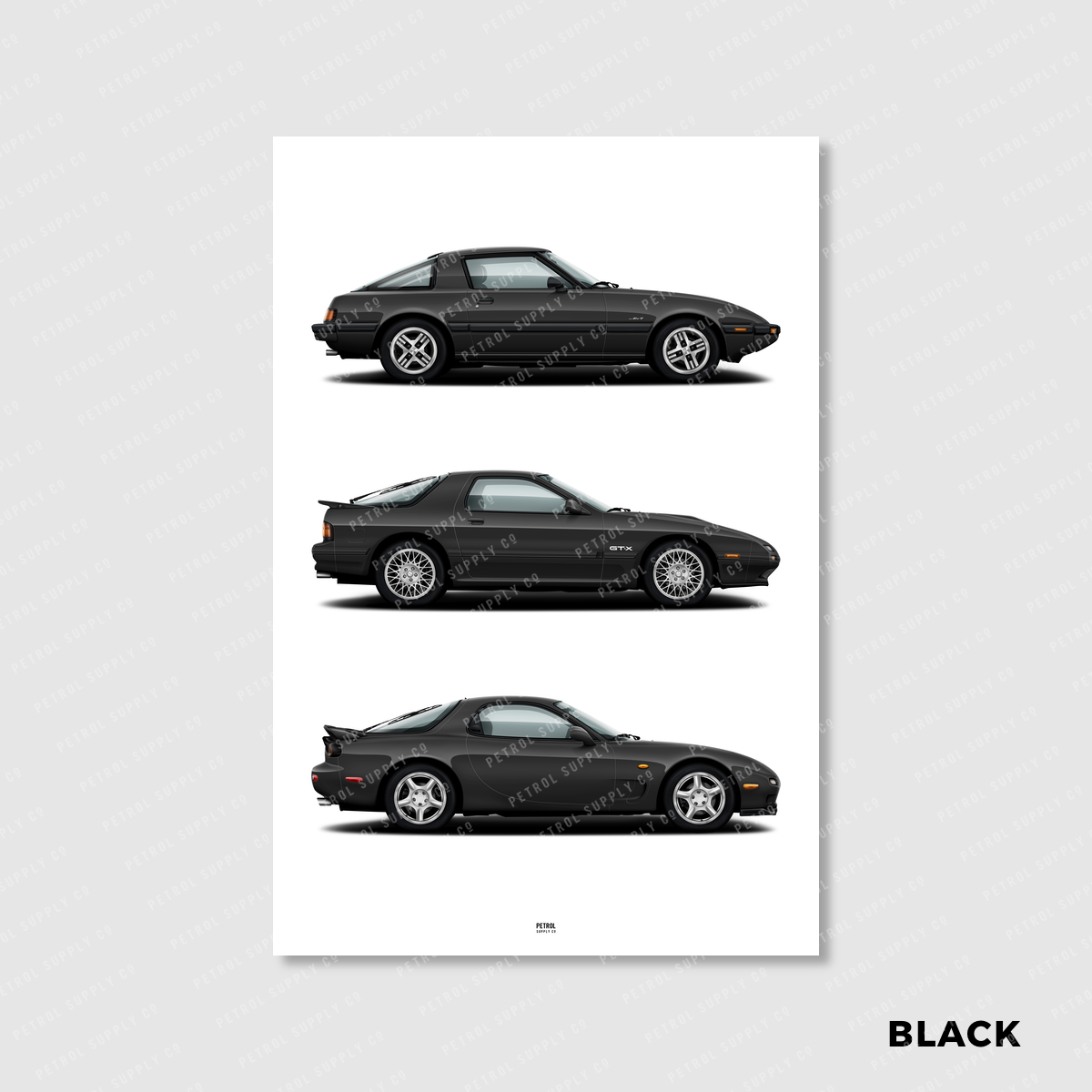 Mazda RX-7 Evolution Generations Poster