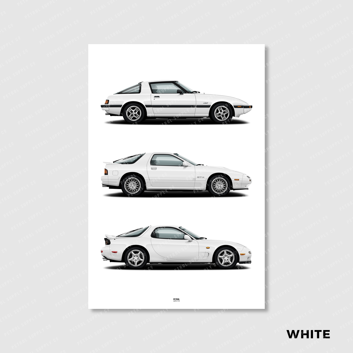 Mazda RX-7 Evolution Generations Poster