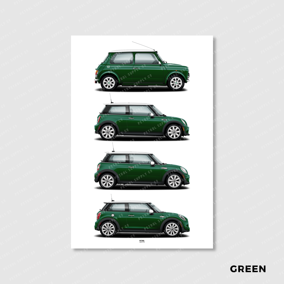 MINI Cooper Poster Evolution Generations