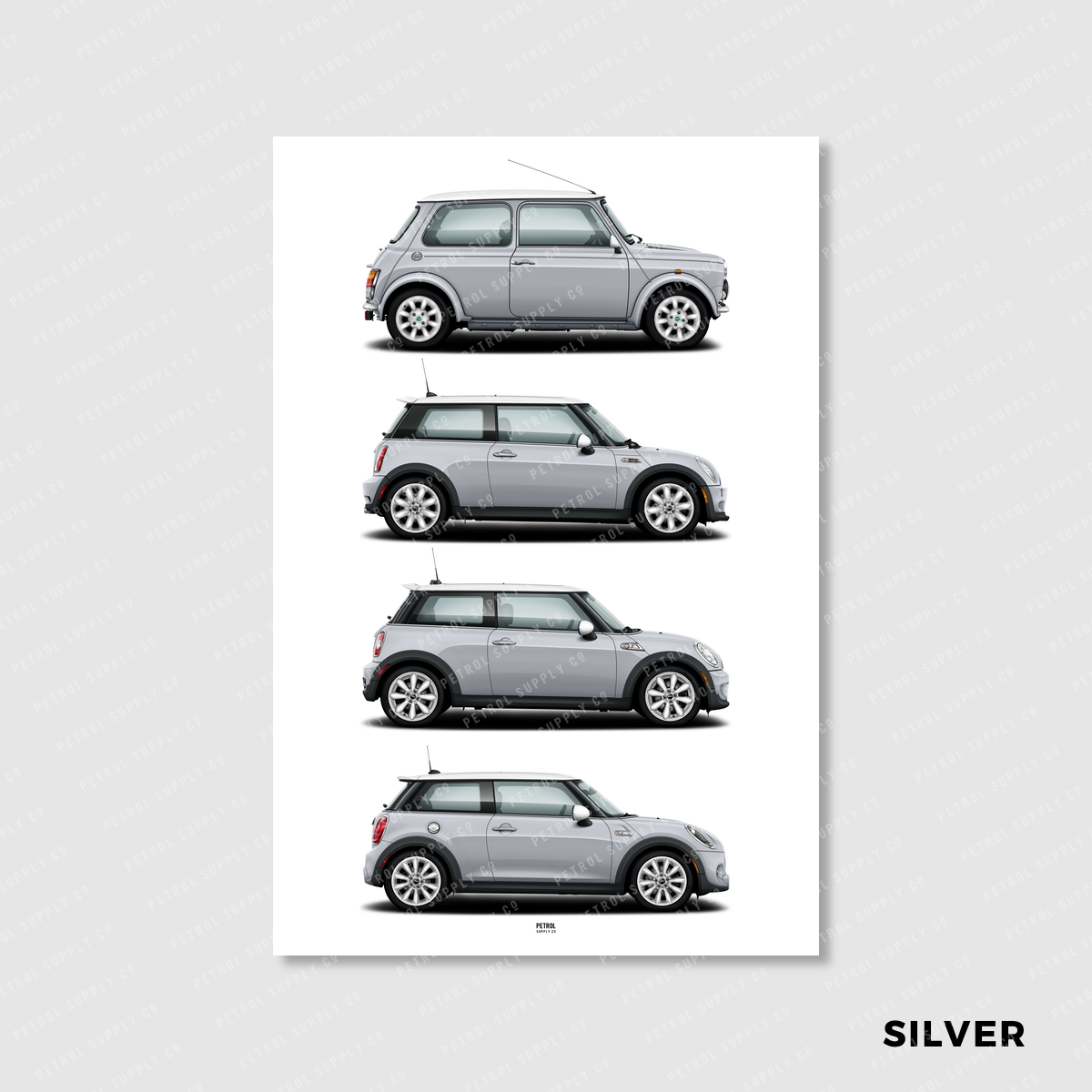 MINI Cooper Poster Evolution Generations