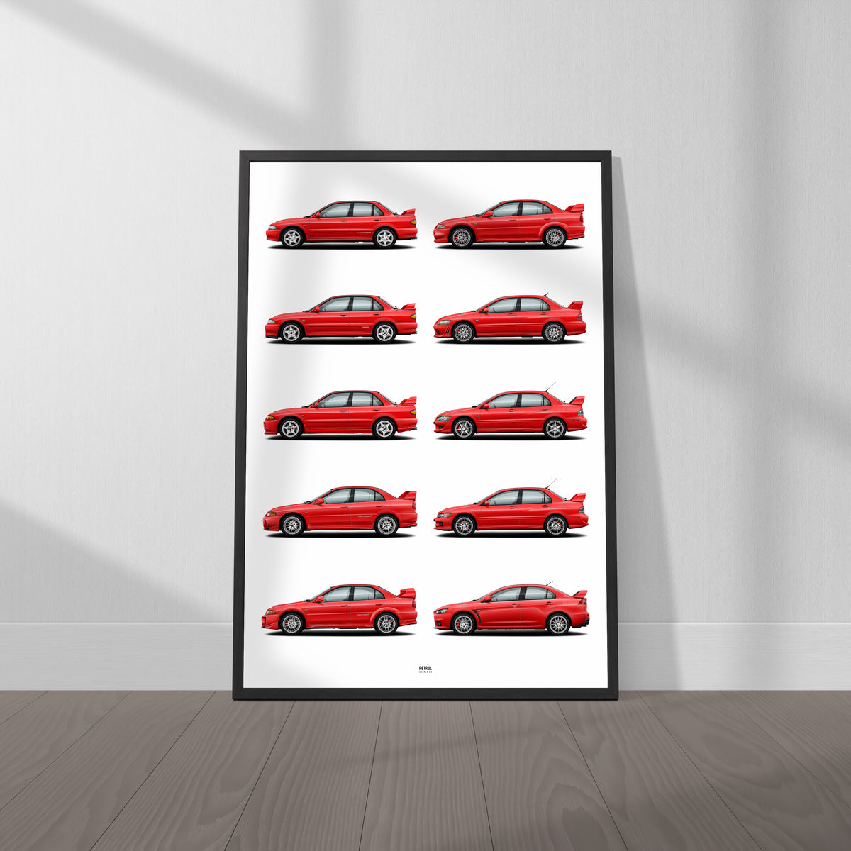 Mitsubishi Lancer Evo Poster Evolution Generations
