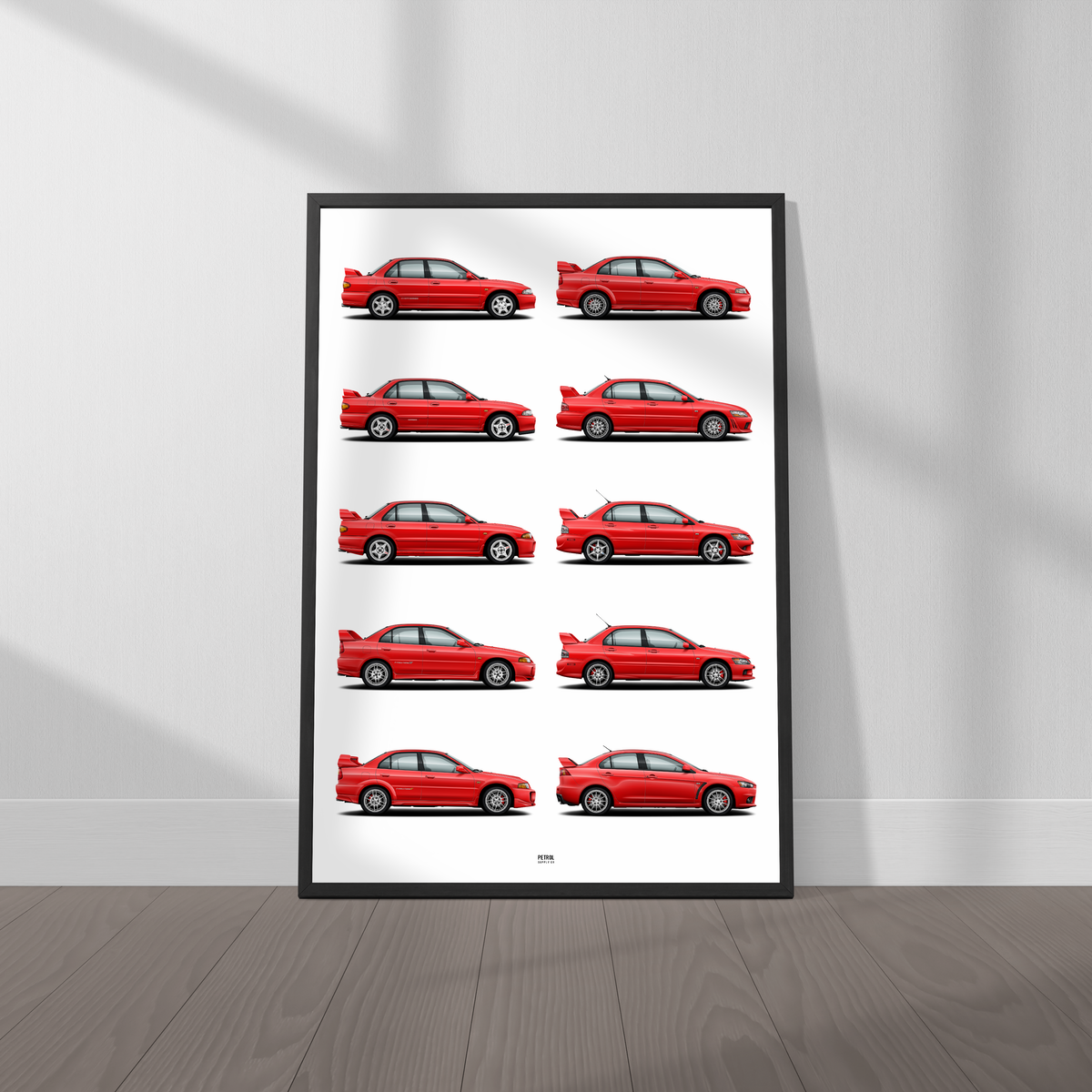 Mitsubishi Lancer Evo Poster Evolution Generations