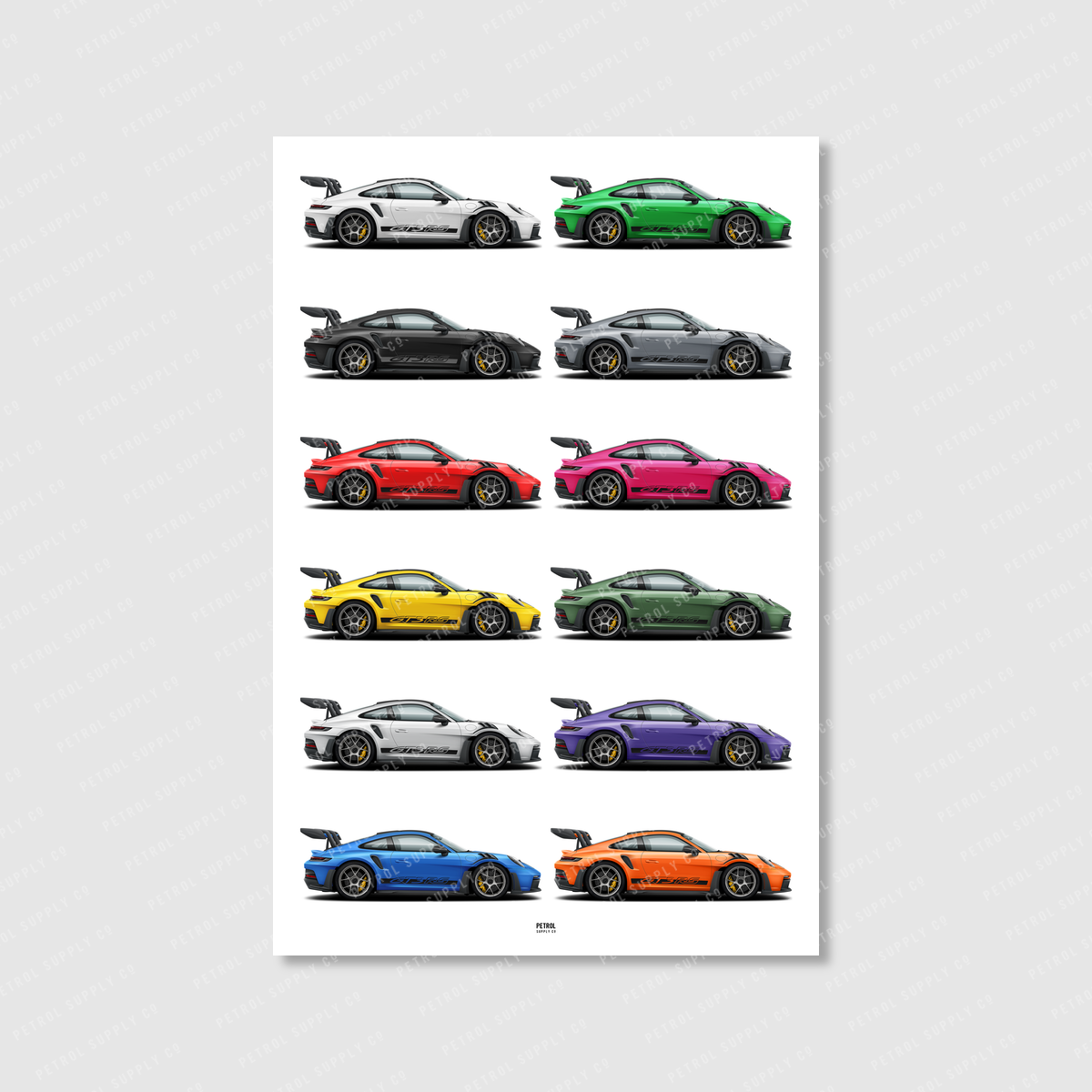 Porsche 911 GT3 RS (992.1) Colors Poster