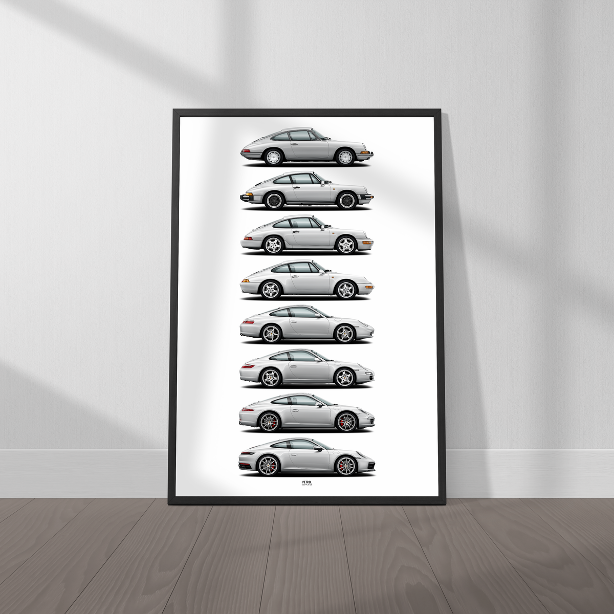 Porsche 911 Evolution Generations Poster