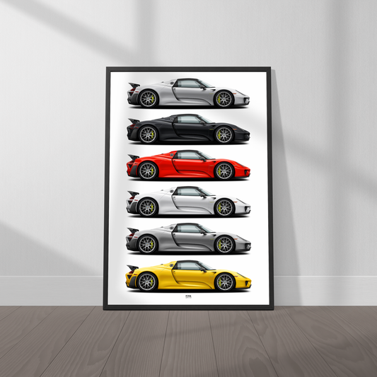 Porsche 918 Spyder Colors Poster