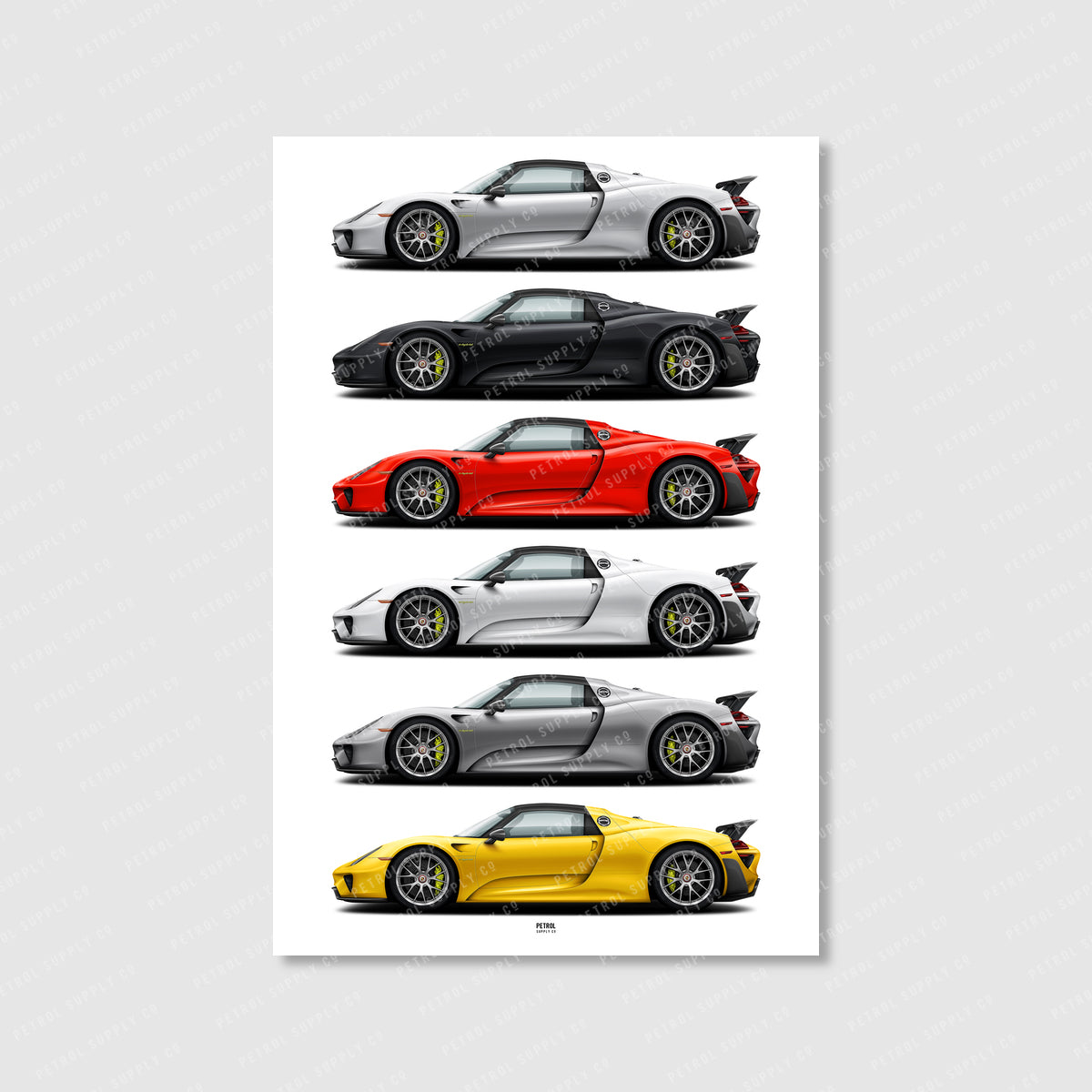 Porsche 918 Spyder Colors poster