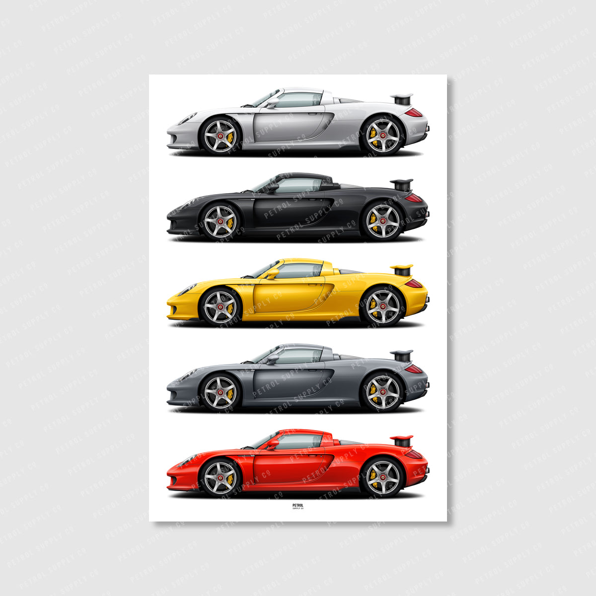Porsche Carrera GT Colors Poster