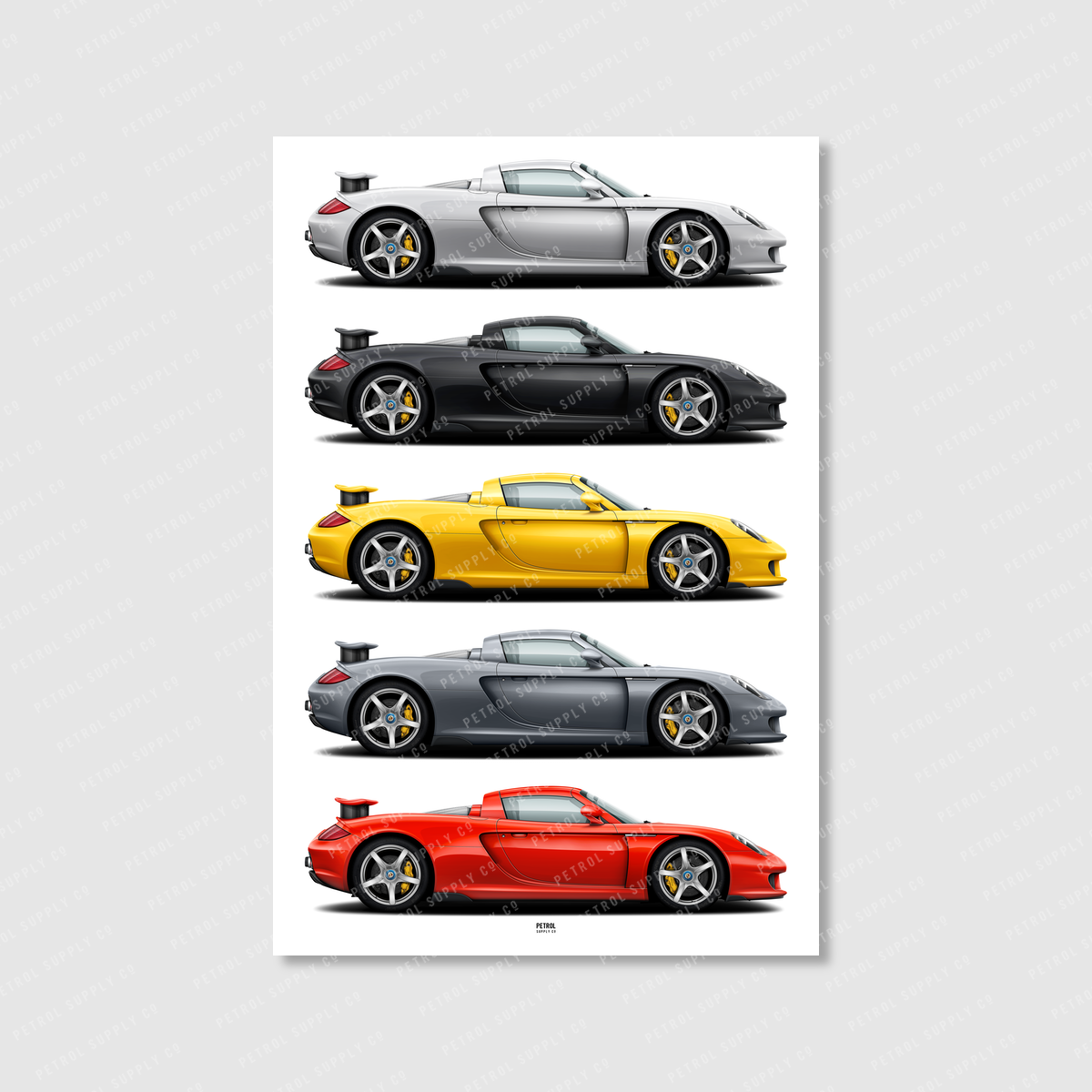 Porsche Carrera GT Colors Poster