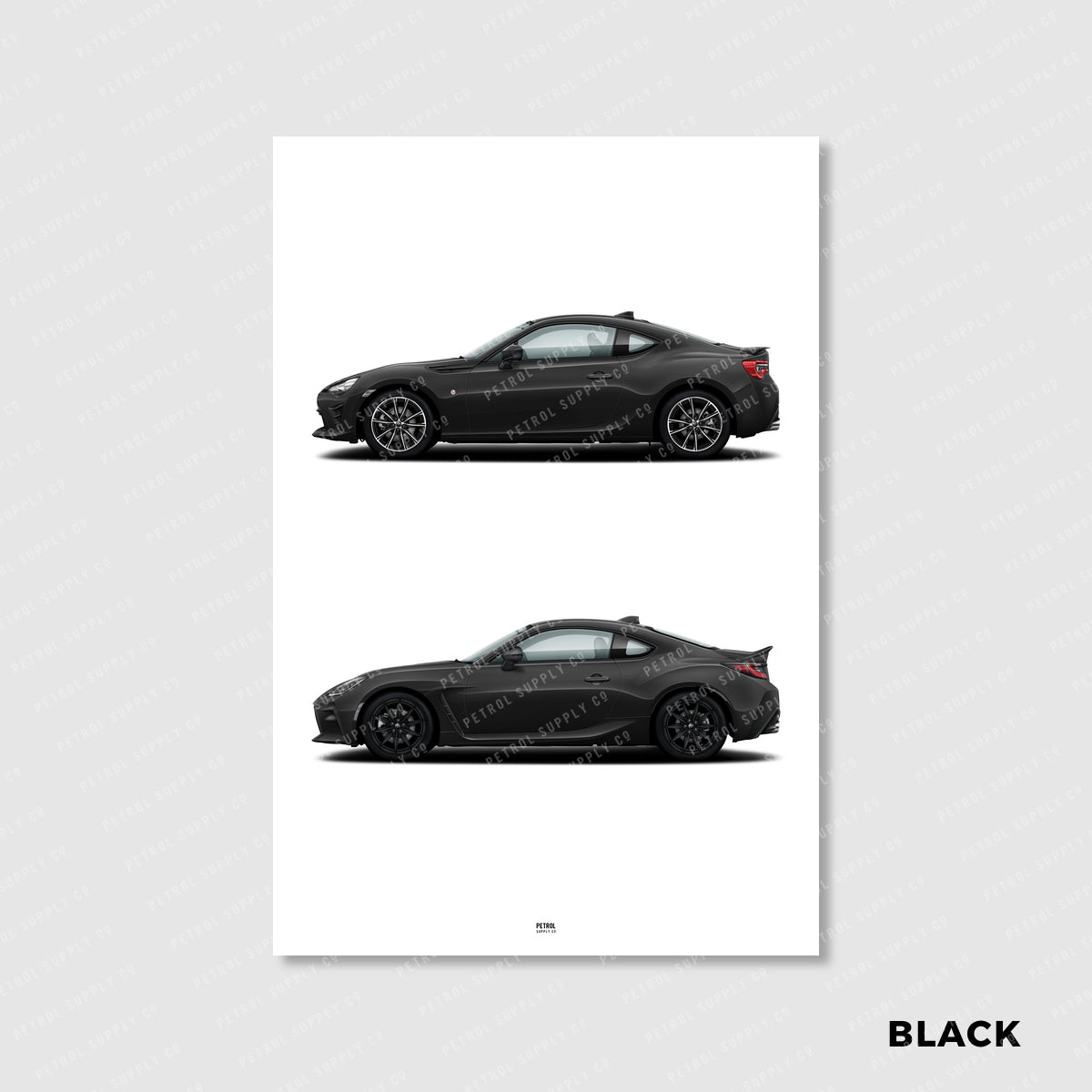 Toyota 86 Poster Evolution Generations - black
