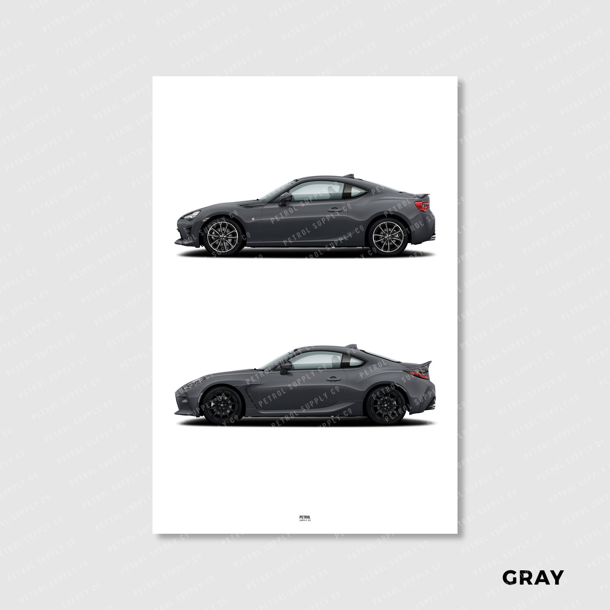 Toyota 86 Poster Evolution Generations - gray