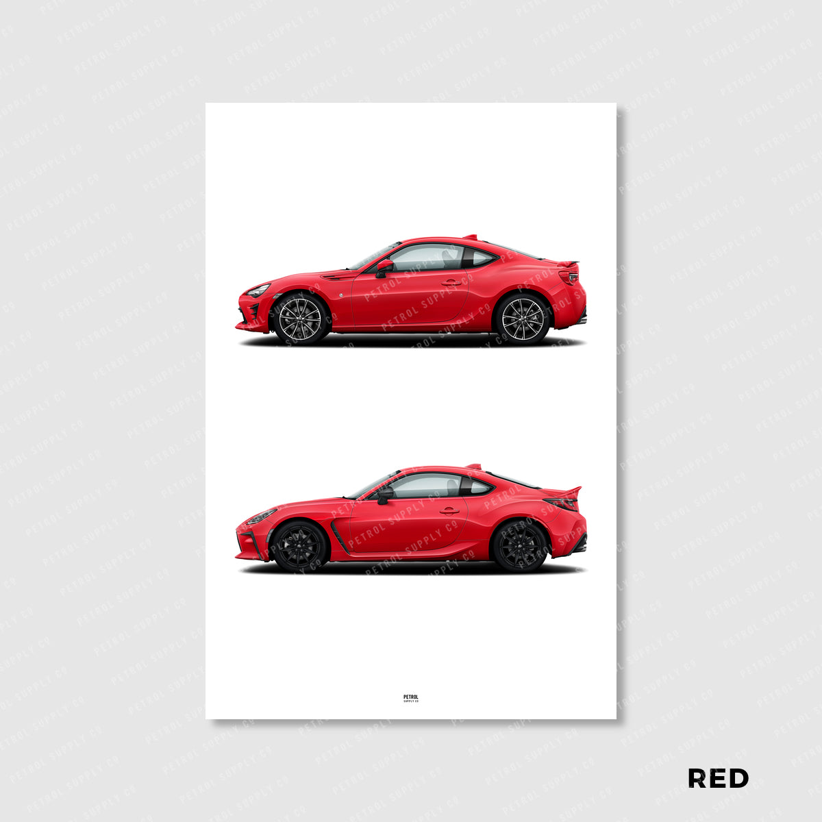Toyota 86 Poster Evolution Generations - red