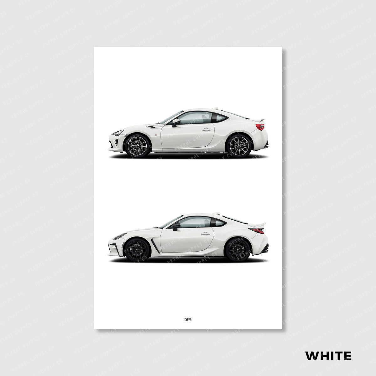 Toyota 86 Poster Evolution Generations - white